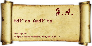 Héra Amáta névjegykártya